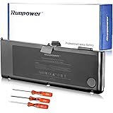 Runpower New Laptop Battery for Apple A1321 A1286 (only for Mid 2009 2010 Version) Unibody MacBook Pro 15-Inch + Three Free Screwdrivers - 18 Months Warranty [Li-Polymer 6-cell 79Wh/7200mAh]