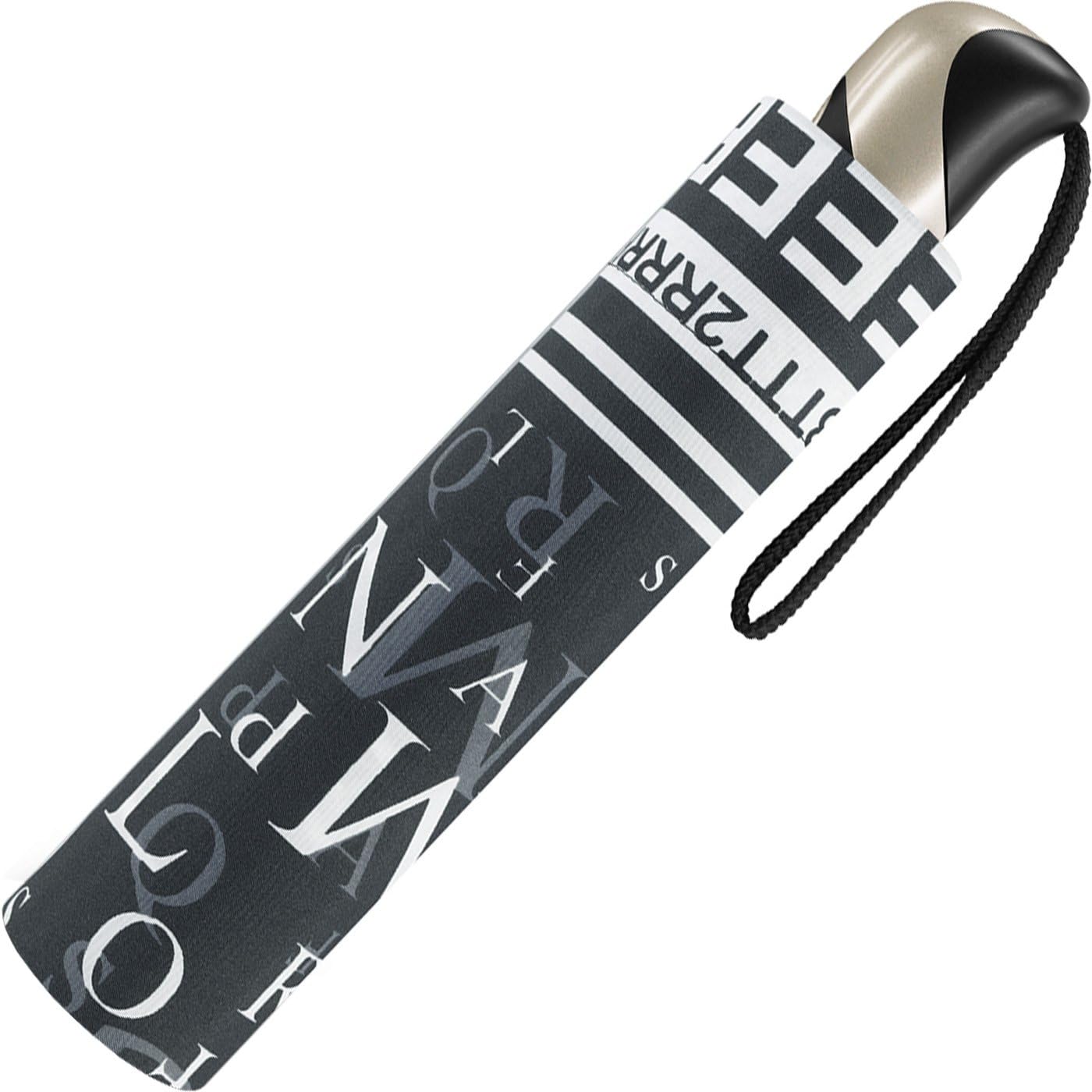 happy rain Easymatic Ultra Light Foldable Umbrella 28 cm, Letters, 100 cm