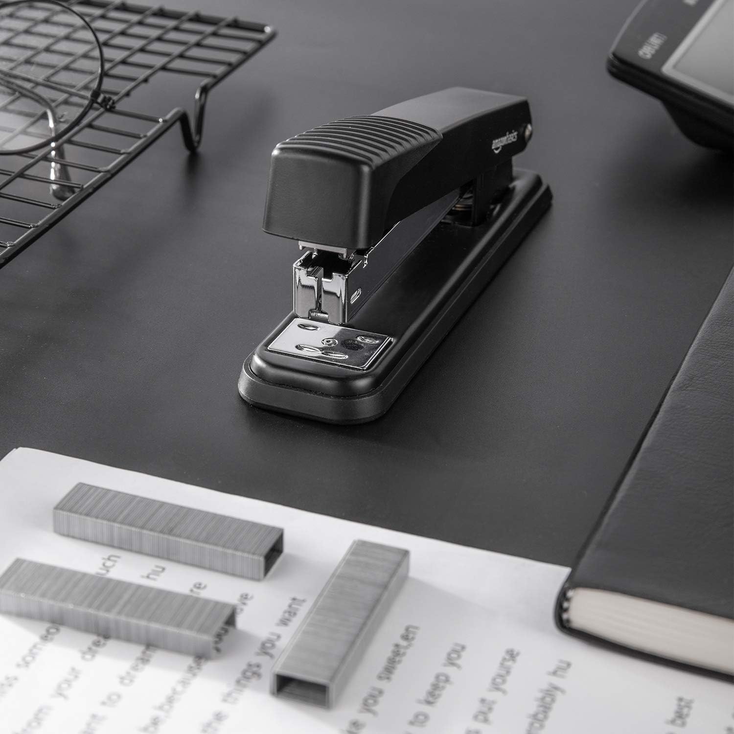 Basics Desktop Stapler, Full-Strip, 20 Sheet Capacity, Black (Pack of 3) : Office Products