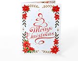 CUT POPUP Exclusive Poinsettia Merry Christmas Cards 2025 5 Cards view 4