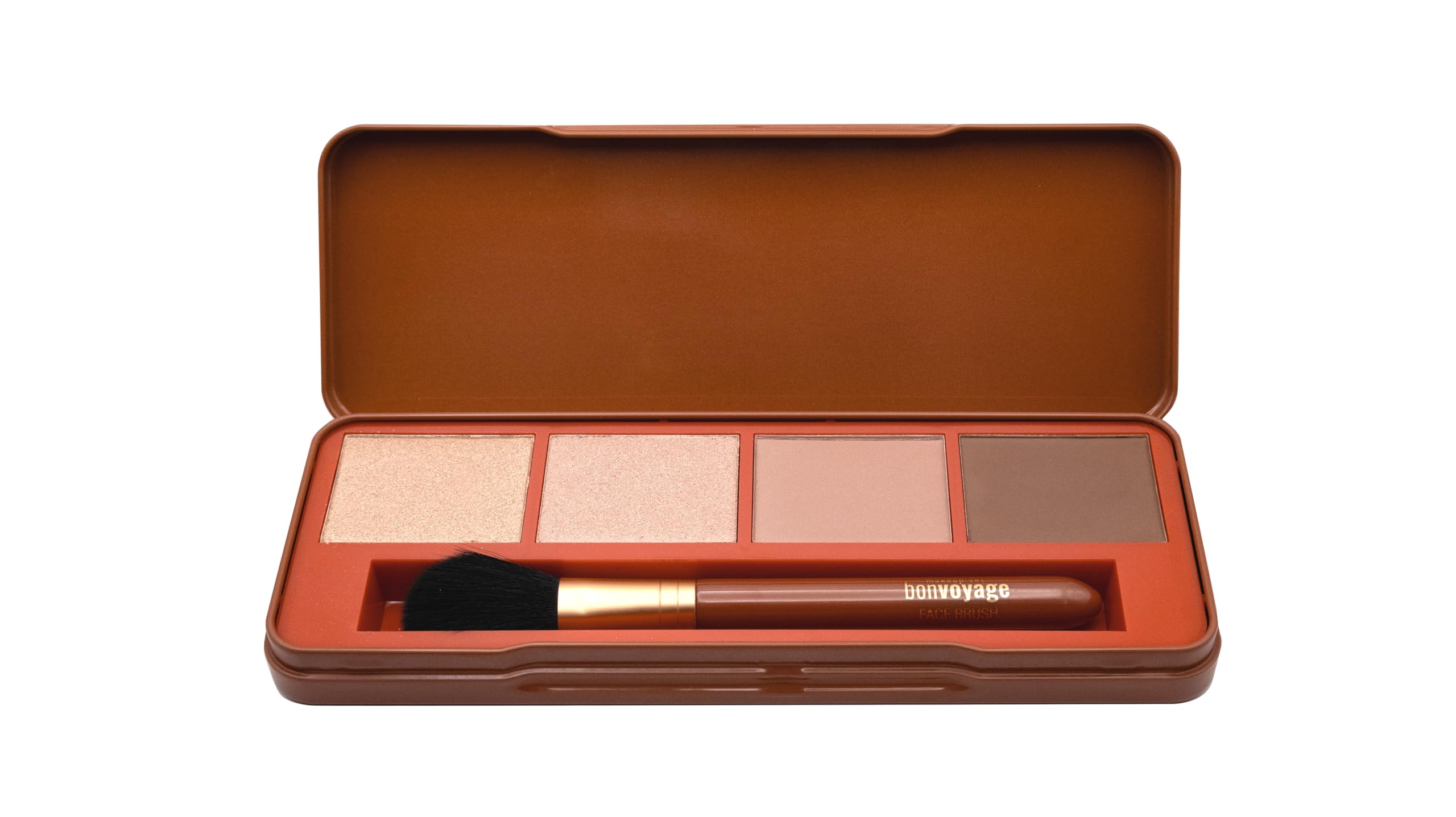 bonvoyage Essentials Define, Face Contour Palette with Brush Included, Makeup Kit with Face Highlighter, Powder Bronzer and Contour Shades to Define And Sculpt, Matte And Shimmer Finish