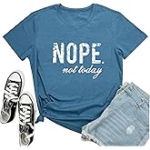 LOOKFACE Women Cute Tops Nope Summer Graphic Tees