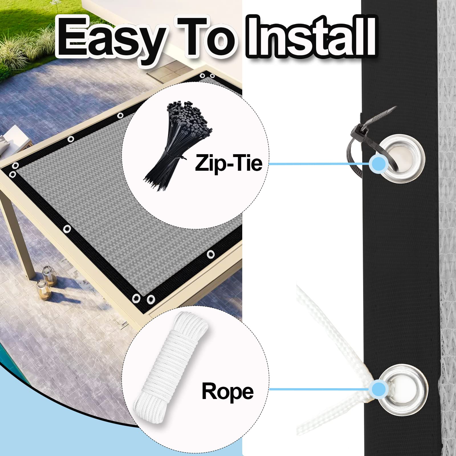 Artpuch 8' x12' Rectangle Sun Shade Sails UV Block