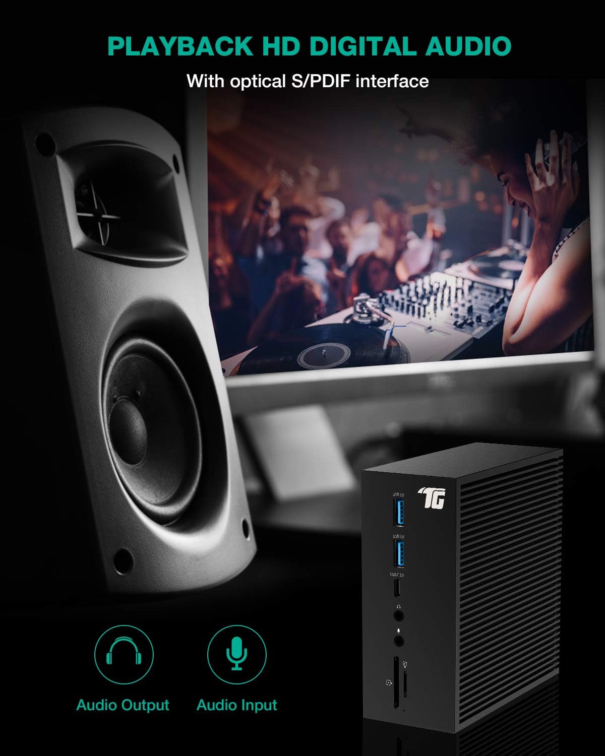 2021 Newest USB C Docking Station, Tiergrade Triple Display 17-in-1 Dock for Windows/MacOS Laptops (2X 4K HDMI, 1x DisplayPort, 6 USB Ports, LAN, Optical Out, SD/TF Card Slot, 60W Charging): Electronics