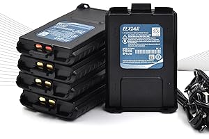 elxjar (5-Pack) 7.4V 1800mAh BL-5 Li-ion Battery Pack with Type-C Plug and USB Charging Cable Replacement for UV-5R Plus DM-5R UV-5RE UV-5RTP BF-F8HP MK2 MK3 MK4 MK5 V2 Plus Series