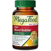 MegaFood Blood Builder Iron Supplement, Energy Support, 60 Mini Tablets | Clinically Shown to Increase Iron Levels Without Side Effects, with B12, Folic Acid &amp; Vitamin C for Absorption, 30 Servings