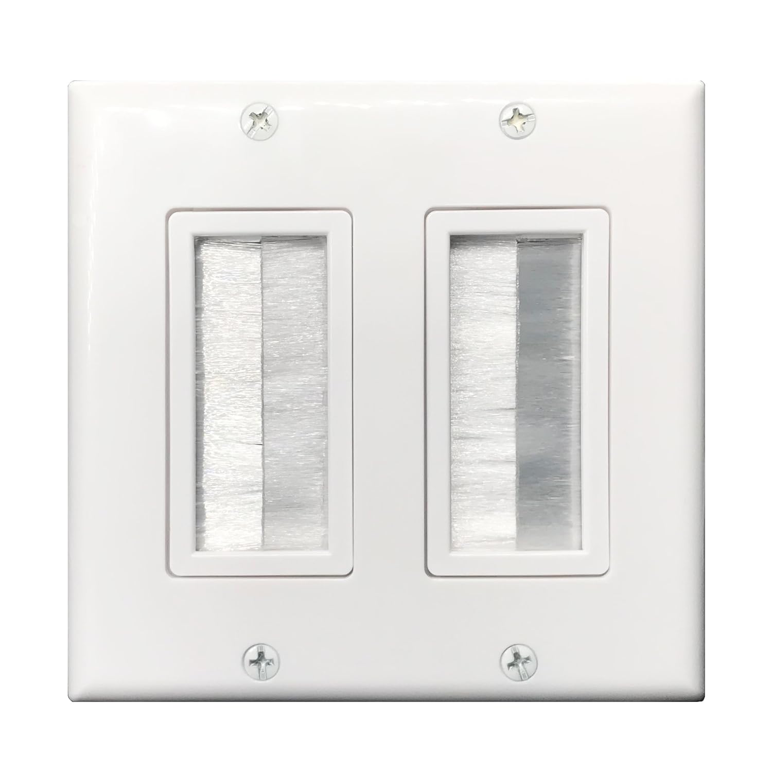 Brush Wall Plate Double 2 Gang,Yomyrayhu,Cable Entry Access Strap Pass Through Insert for Wires Works Great with Audio/Vedio,HDMI,Home Theater and More