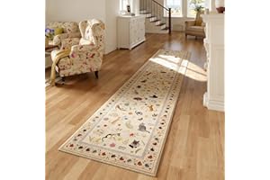 Cat Rug Runner, Cat Kitchen Runner Rug Non Slip Washable Animal Print Carpet Runner with Rubber Backing, Long Decorative Cats