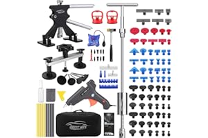 DentWiz Car Dent Repair Kit - Slide Hammer, Glue Gun Dent Puller, Adjustable Bridge Puller, Suction Cup for Big and Small Auto Body Paintless Dent Removal & Metal Surface Repair,Safe for Paint