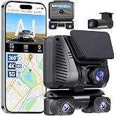 Pikidox 4K 4 Channel Dash Cam Front and Rear Inside Left Right, 360&deg; View Wireless Car Dash Camera with Night Vision GPS Voice Control, 24H Parking Mode Car Security Camera, Free 64GB Micro SD Card