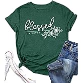 Vintage Women Christian T-Shirt Retro Funny Bible Verse Printed Short Sleeve Faith Blessed Inspirational Girl Top Tees