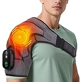 Cordless Shoulder Heating Pad, Heated Shoulder Wrap with Vibration, Shoulder Massager Heated Shoulder Brace Birthday Gifts for Women Men