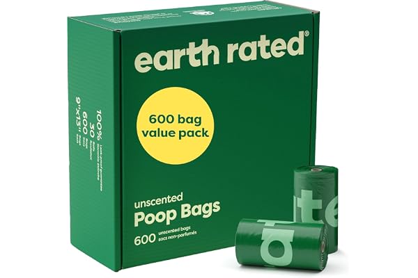 Earth Rated Dog Poop Bags Value Pack, Leak-Proof and Extra-Thick Pet Waste Bags for Big and Small Dogs, Refill Rolls, Unscent
