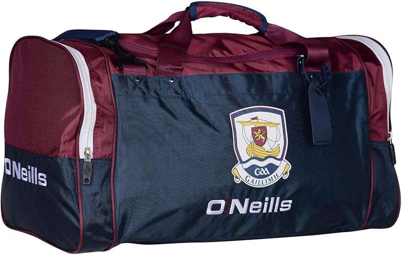 O'Neills Unisex Galway GAA Holdall Gym Bag Adjustable Navy/Maroon/White