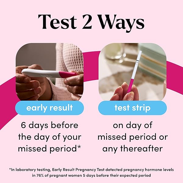 FIRST RESPONSE COMFORT CHECK PREGNANCY TEST, 8 COUNT, PINK & WHITE