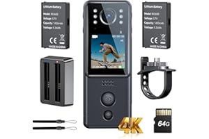 BOBLOV 4K A29 Wearable Body Camera with Audio and Video, Dual Batteries & Charging Dock, Mini Camcorder with Night Vision for