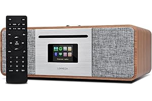 LEMEGA MSY5P Internet Radio,Spotify HiFi,Bluetooth Stereo System for Home with CD Player,FM Radio, Acoustic Wood Cabinet,AUX & USB Input,40 Presets, OKTIV APP & Remote Control