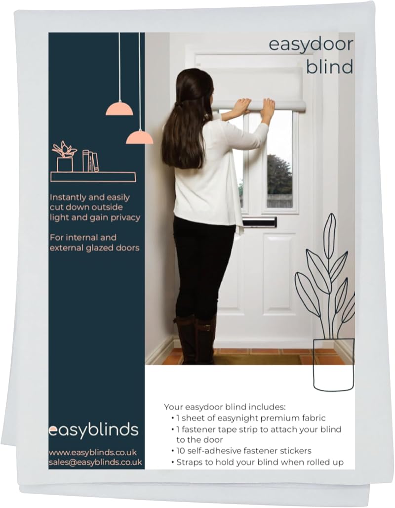 easyblinds Easydoor blind for glazed doors White half width quick fix