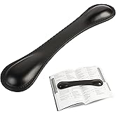 Bey-Berk Black Leather Book Weight (Black), 8.5" x 1.75", Genuine Leather Page Paperweight