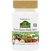 NaturesPlus Source of Life Garden Men’s Once Daily Multivitamin - 30 Tablets - Supports Energy & Stamina - USDA Certified Organic, Non-GMO, Vegan, Gluten Free, Iron Free - 30 Servings