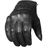 Jackets 4 Bikes Motorcycle Gloves - Premium Leather for Men Women, Touchscreen, Non-Slip, Motorbike Cruiser Street Biker Protector Glove