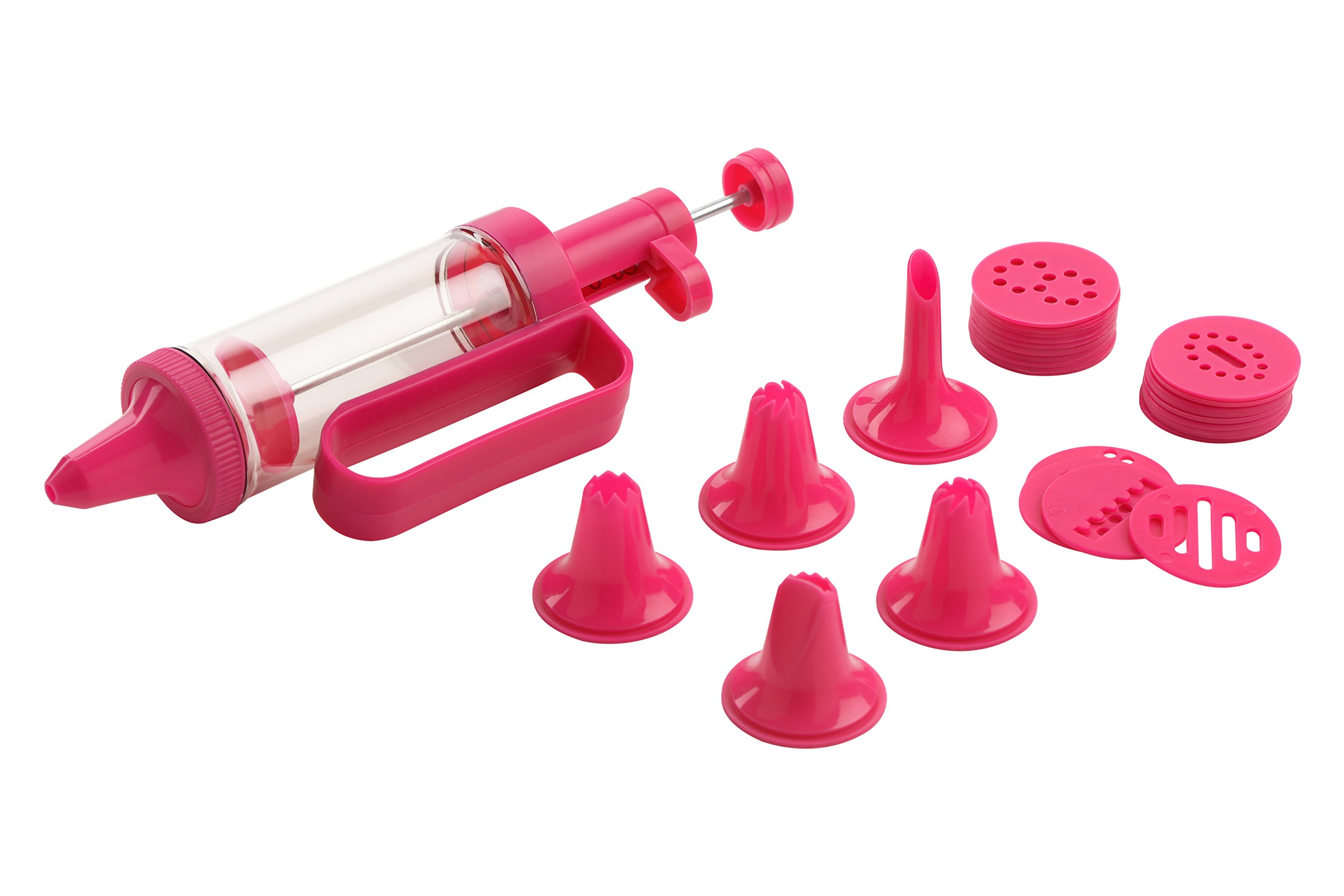 Premier Housewares Cookie and Cupcake Decorating Piping Set, Plastic, Pink - 31 piece
