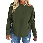 UNCLECAT Womens Plus Size Tops Off The Shoulder Long Sleeve T Shirts Casual Curve Hem Tunics Tops