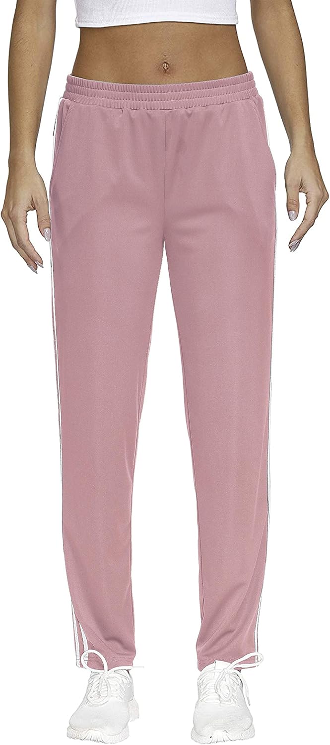 BLEVONH Womens Elastic Waistband Striped Side Work Out Sweatpants with Pockets at  Women’s Clothing store