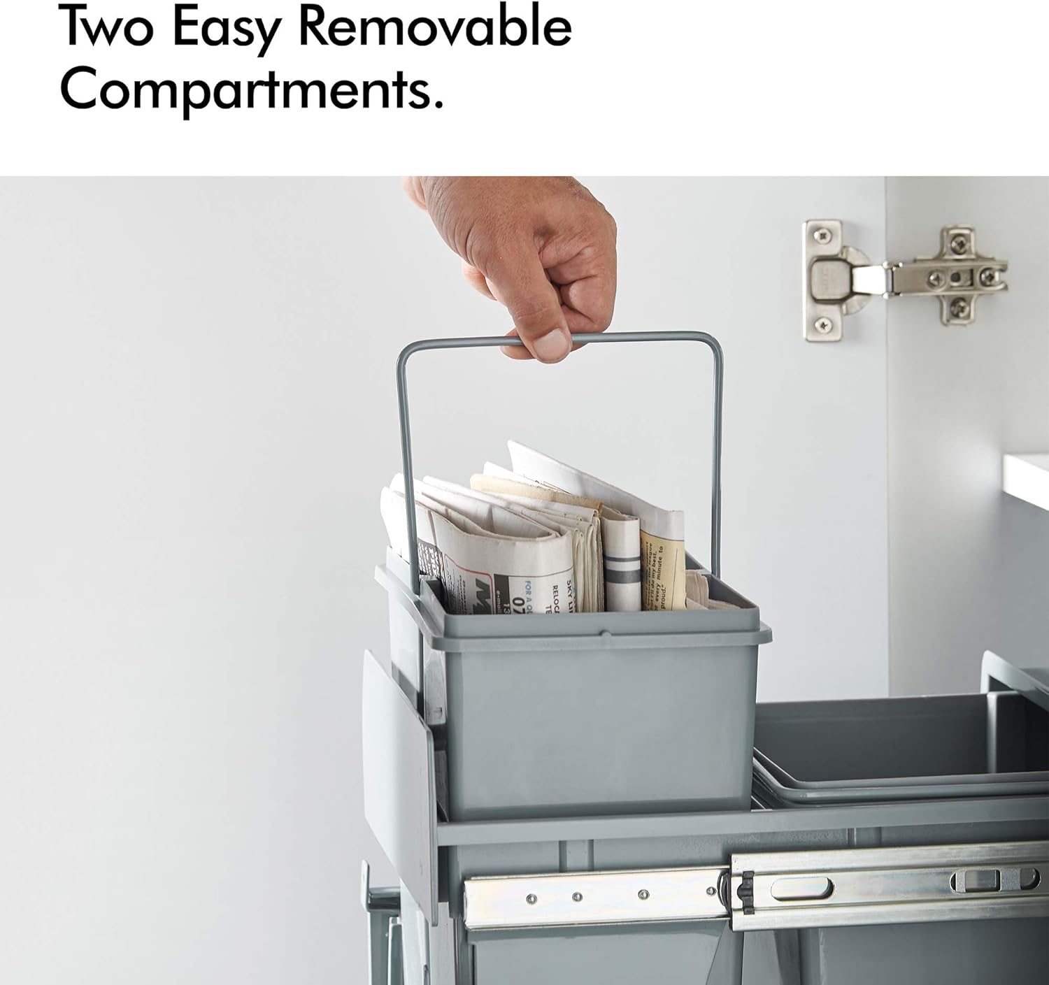 VonHaus Pull Out Bin for Cupboard/Under Sink 30L Rubbish Capacity 2