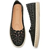 HEAWISH Women’s Ballet Flat Daisy Round Toe Dress Shoes Casual Slip On Rope Loafer