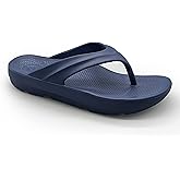 Pure Stride Therapeutic Flip Flops, Orthotic Thong Sandals for Plantar Fasciitis, Metatarsal and Heel Spurs, Feet Pain Relief and Arch Support - Navy, Men’s Size 10/Women’s Size 11