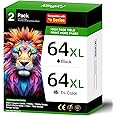 64XL Ink Cartridge Black/Color Combo Pack Replacement for HP Ink 64 XL for Envy Inspire 7900e 7255e 7955e 7958e 7200e Photo 6200 7855 7858 7800 7100 7155 7120 6252 6255 7158 7164 Tango Series Printer