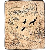 Disney Peter Pan Neverland Map Micro Raschel Throw Blanket 46"x60" (116cm x 152cm)