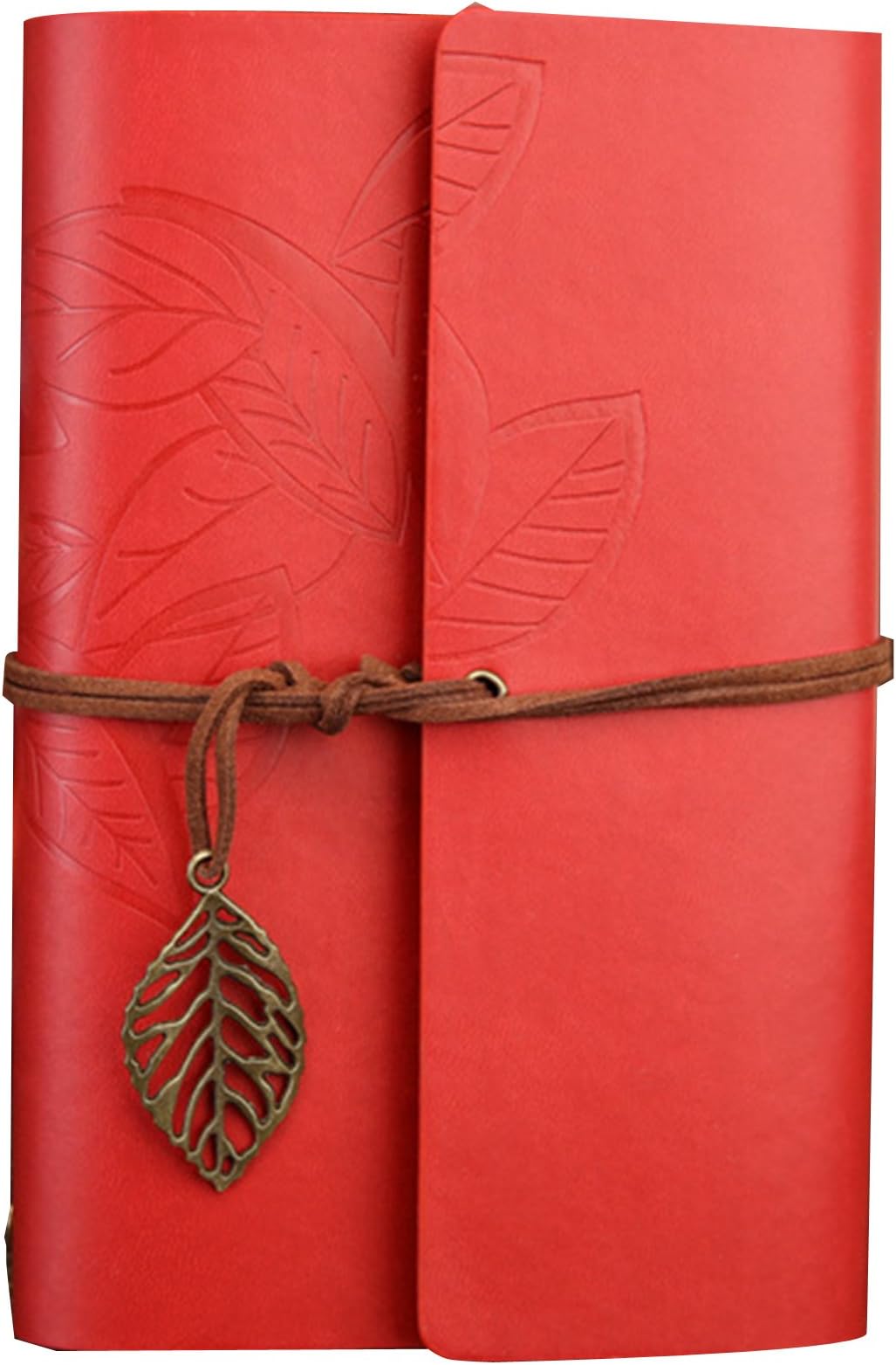 Retro Vintage PU Leather Cover Blank Notebook Travel Journal Diary Travel Journal Travel Diary Sketch Book Binder Inserts Pattern in Red