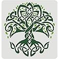 FINGERINSPIRE Celtic Tree of Life Stencil, 11.8x11.8inch Traditional Irish Tree Design Stencils Template Washable Reusable Mylar DIY Art Craft Painting Chalk Signs for Painting Craft Window Wall
