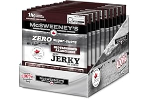 McSweeney's ZERO sugar Old Fashioned Beef Jerky.100% Made In Canada Sugar Free Snacks, School Snacks, Gluten Free, High Prote