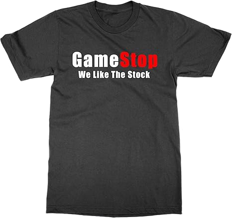 Cliquewear GameStop We Like The Stock T-Shirt: Amazon.co.uk: Clothing