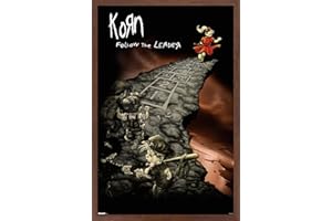 Korn - Follow The Leader Wall Poster, 34L" x 22.4W", Mahogany Framed Version