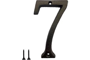 TripDock 5.5 Inch House Number, Metal Address Number, Decoration Door, Street, Mailbox, Home, Easy to Install, Black Brown (Number 7)