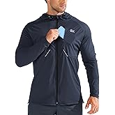 BROKIG Mens StealthZip Lightweight Running Jackets, Full Zip Workout Hoodie Track Windbreaker Athletic Gym Sweatshirts