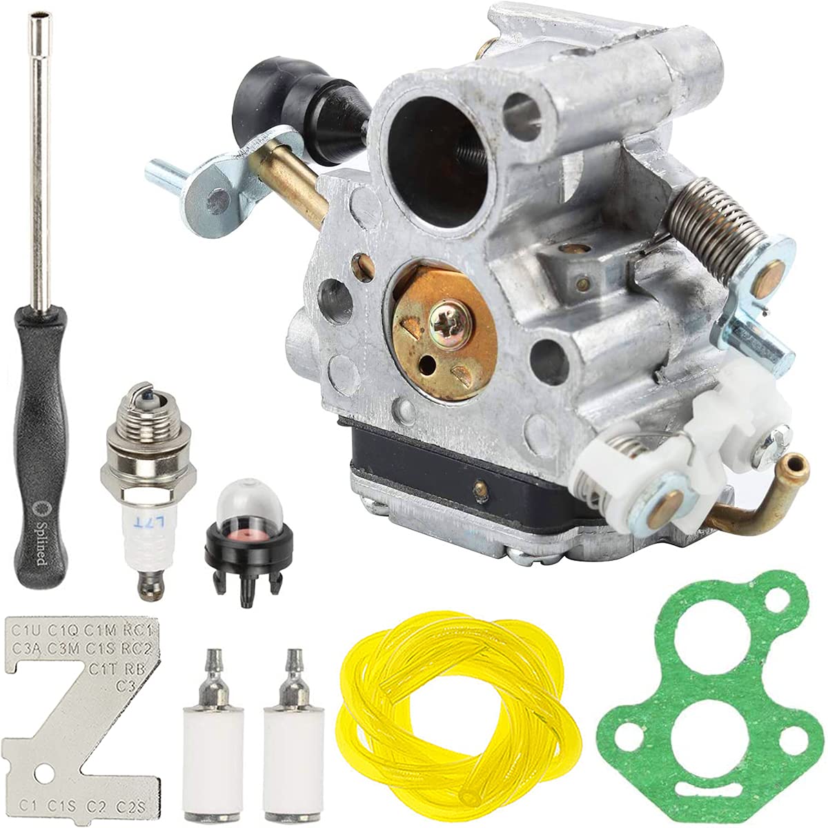ZAMDOE Carburetor for Husqvarna 435 435E 440 440E Chainsaw for Jonsered CS2240 CS2240S CS410, Replaces # C1T-EL41 C1T-EL41A 506450501, with Spark Plug Fuel Line Fuel Filter Carburetor Adjustment Tool