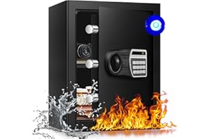 ToruKeep 2.4 Cub Fireproof Safe Box for Home Documents Use, Home Safes Fireproof Waterproof with Digital Combination Lock, Fire Proof Safe with Removable Shelf, Sensor Light