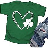 LAWOZZOS Toddler St Patricks Day Shirt Girls Shamrock T Shirt Boys Irish Graphic Tee Lucky Short Sleeve Kids Tops