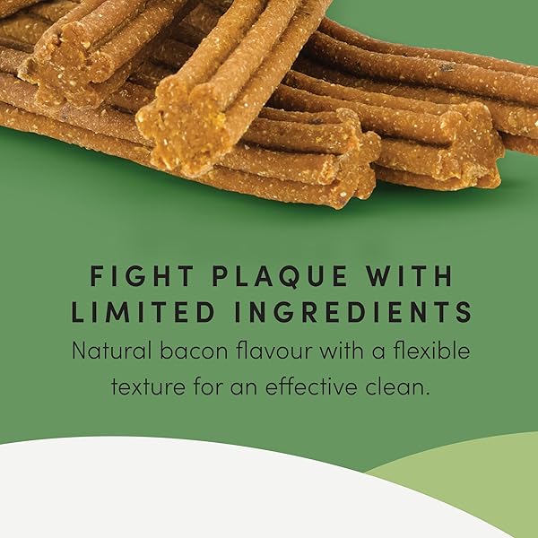 CRUMPS’ NATURALS PBB- BACON DENTAL DOG TREATS (18 PACK), 4.5″