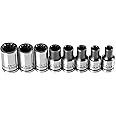 Powerbuilt 8 Piece 1/4" Dr. SAE Spline Socket Set with Storage Tray - 642053, Silver