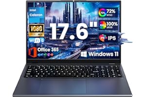 jumper 17.6 Inch Laptop Computer, Windows 11 Laptop with 100% sRGB IPS FHD Display, 1 Year Office 365, 16GB DDR5 640GB SSD No
