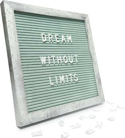 C Crystal Lemon Rustic Turquoise Letter Board 25x25cm 336 Letters