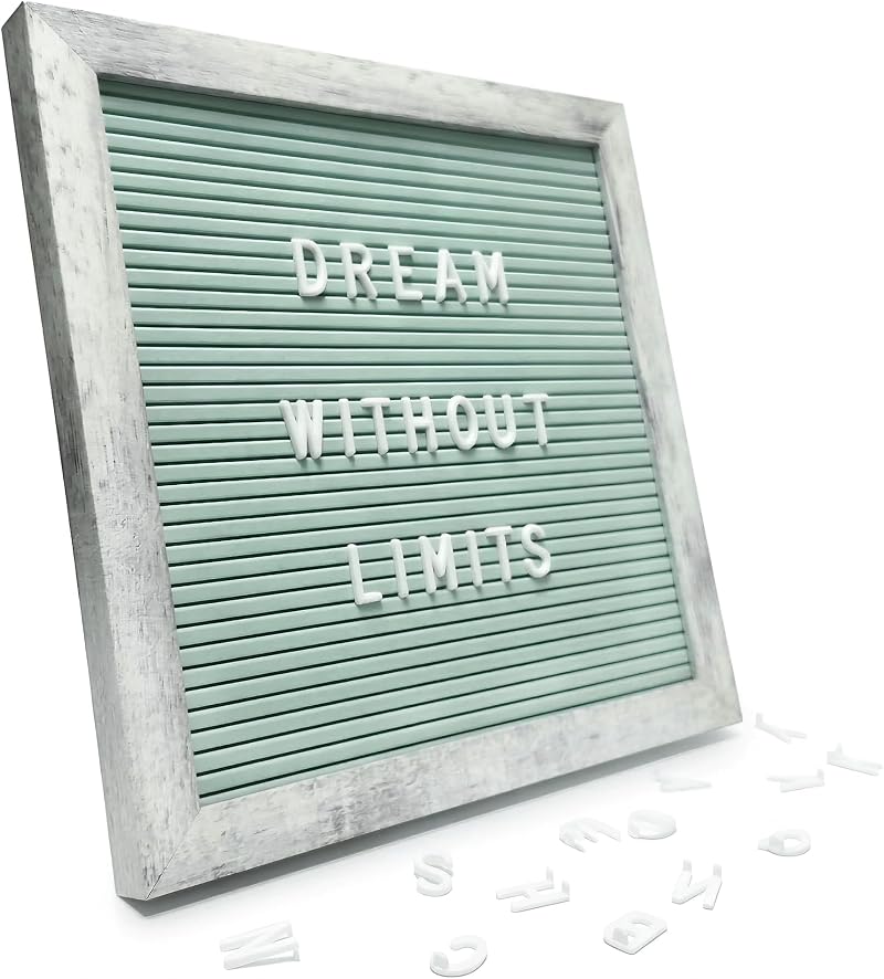 C Crystal Lemon Rustic Turquoise Letter Board 25x25cm 336 Letters
