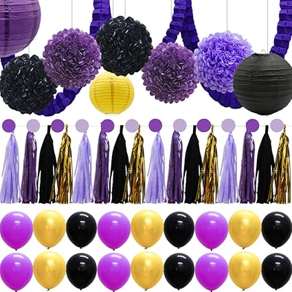 Amazon Com 48pcs Balloons Paper Lanterns Tissue Pom Poms Flowers