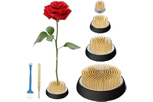 VEEVIIY 4 Pcs Kenzan Flower Frogs for Floral Arrangements, Metal Pin Frog Ikebana Stem Holder, Flower Arrangement Supplies Set with Straightener and Cleaning Brush (0.9″, 1.3″, 1.8″, 2.8″)